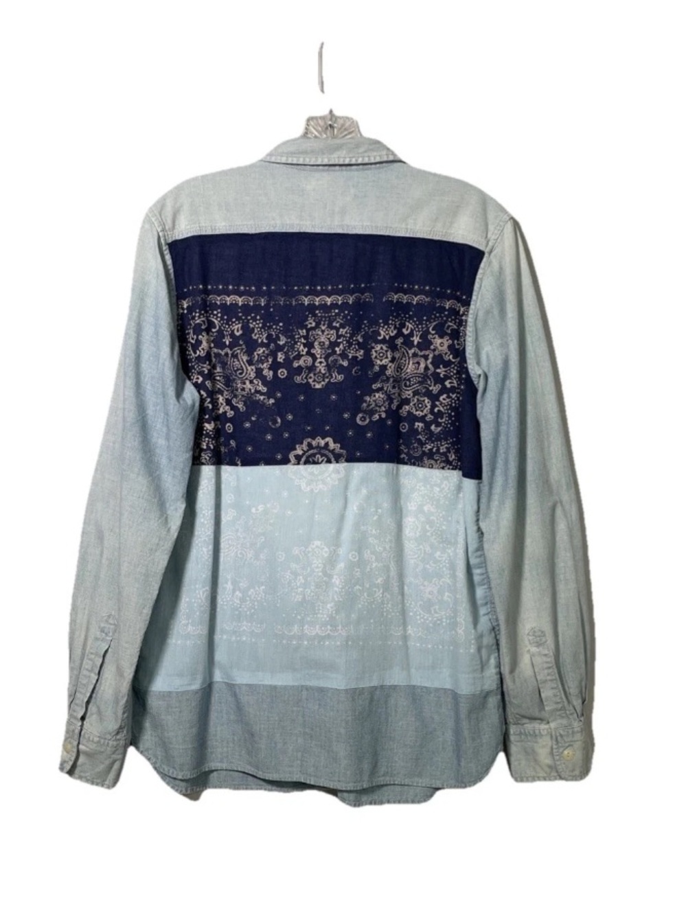 Denim & Supply Ralph Lauren Bandana Chambray Denim Long Sleeve Shirt Women's M